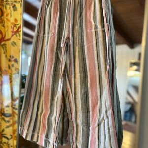 beachlunchlounge Striped Capris in Pink, Grey, and Cream